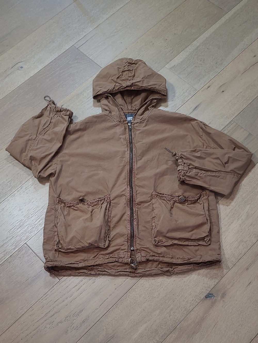 Urban Outfitters UO Kai Anorak Jacket Women's sz XS Brown Oversized Zip Up